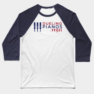 Dueling Pianos.Vegas Navy Blue & Red Keys Baseball T-Shirt